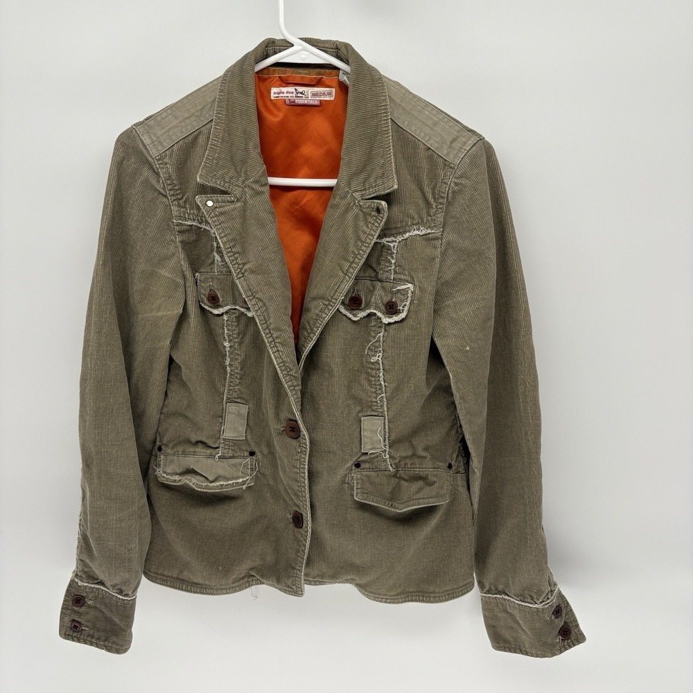 Vintage Triple Five Soul Chore Blazer Jacket Corduroy Military Y2K 90s Women M